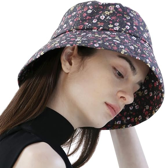 Floral Cotton Bucket Hat - Black Flower One Size-image-86683669-0662-4e62-a1f7-c0f68c1c7622-111818