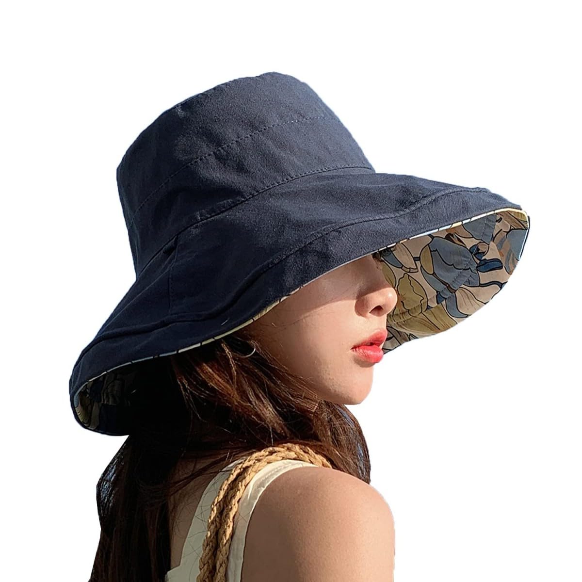 Women's Reversible Sun Hat - Navy Blue One Size-image-fc80f63d-71c7-4f3b-9df0-1e81ede6b335-125955