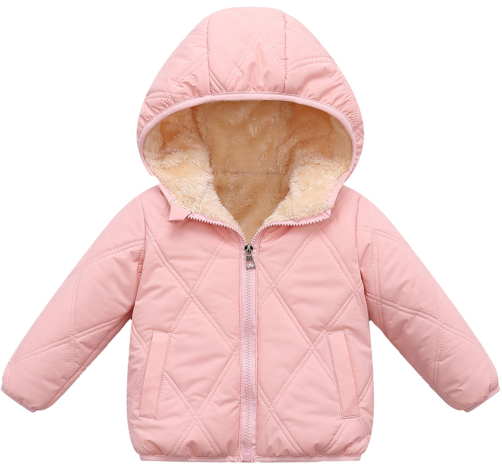 Kids Warm Hooded Puffer Jacket - Pink 1 7-8 Years-image-efd8d0bd-66a1-4c0b-91c7-85a2ee53844d-128145