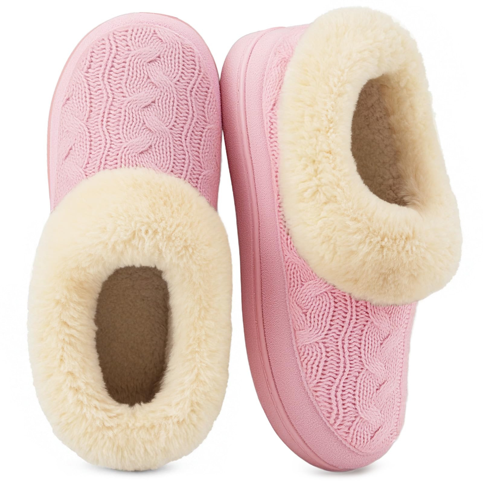 Knitted Memory Foam Moc Slippers - Pink UK 8-image-c0e8fc99-eca9-4d66-8f01-da4c245d28fc-4508