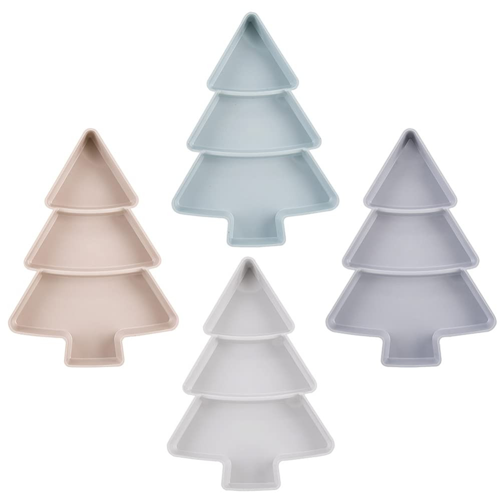 Christmas Tree Snack Trays Set of 4 - Pink Grey Blue White 26x18.5cm-image-20ab8c24-932c-4f46-9316-c75692eab491-136145