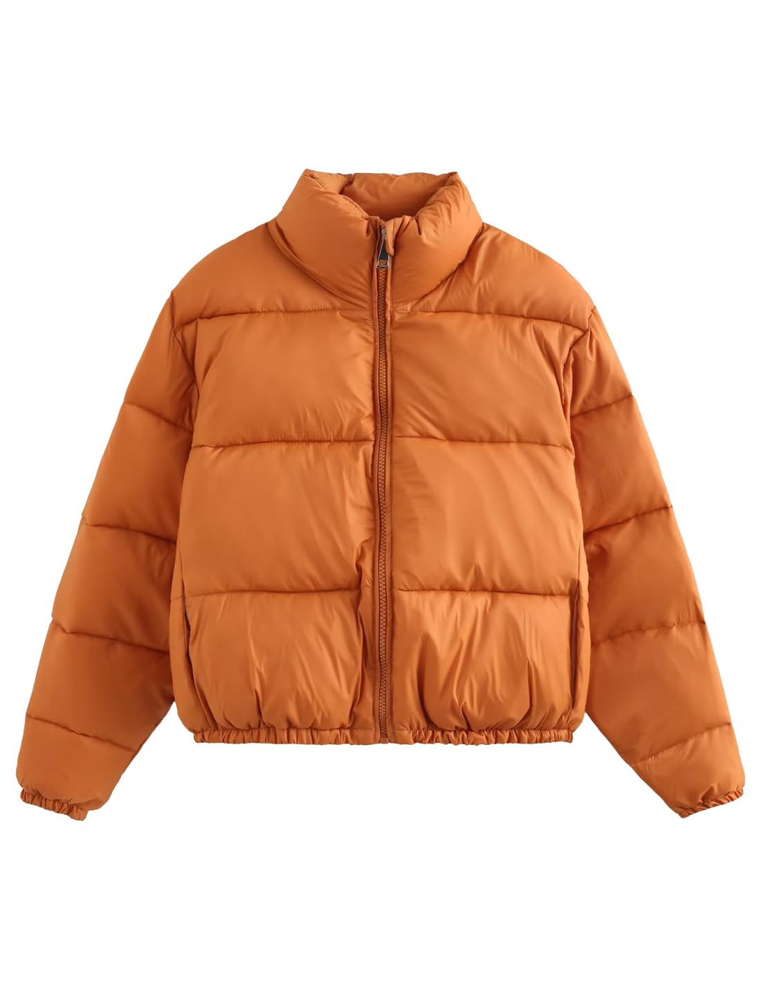 Women's Zip Up Puffer Jacket - Ginger S-image-47ae1380-ae94-429f-a950-67505948af0a-136970