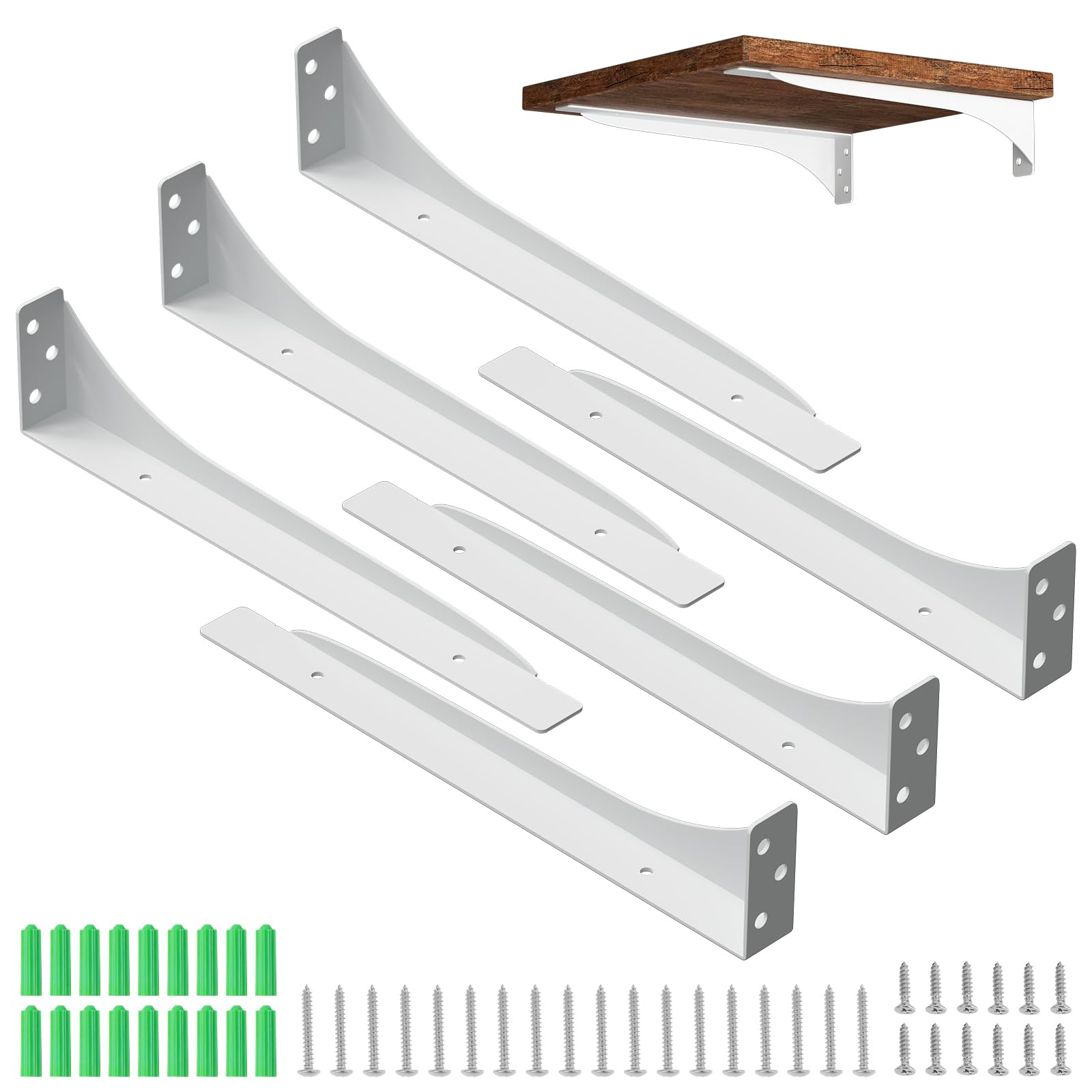 Heavy Duty Shelf Brackets Set 6 - White 30CM-image-ad21bade-6b8e-48a8-8e73-67e71d04d794-125675