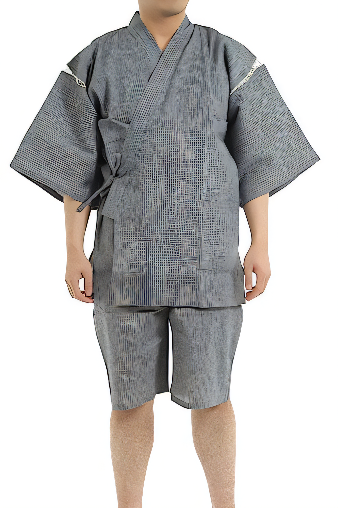 Men's Cotton Kimono Jinbei - Light Grey 3XL-image-7d1c5521-7f4b-4f76-9c6b-a9cf5b53dc84-115934