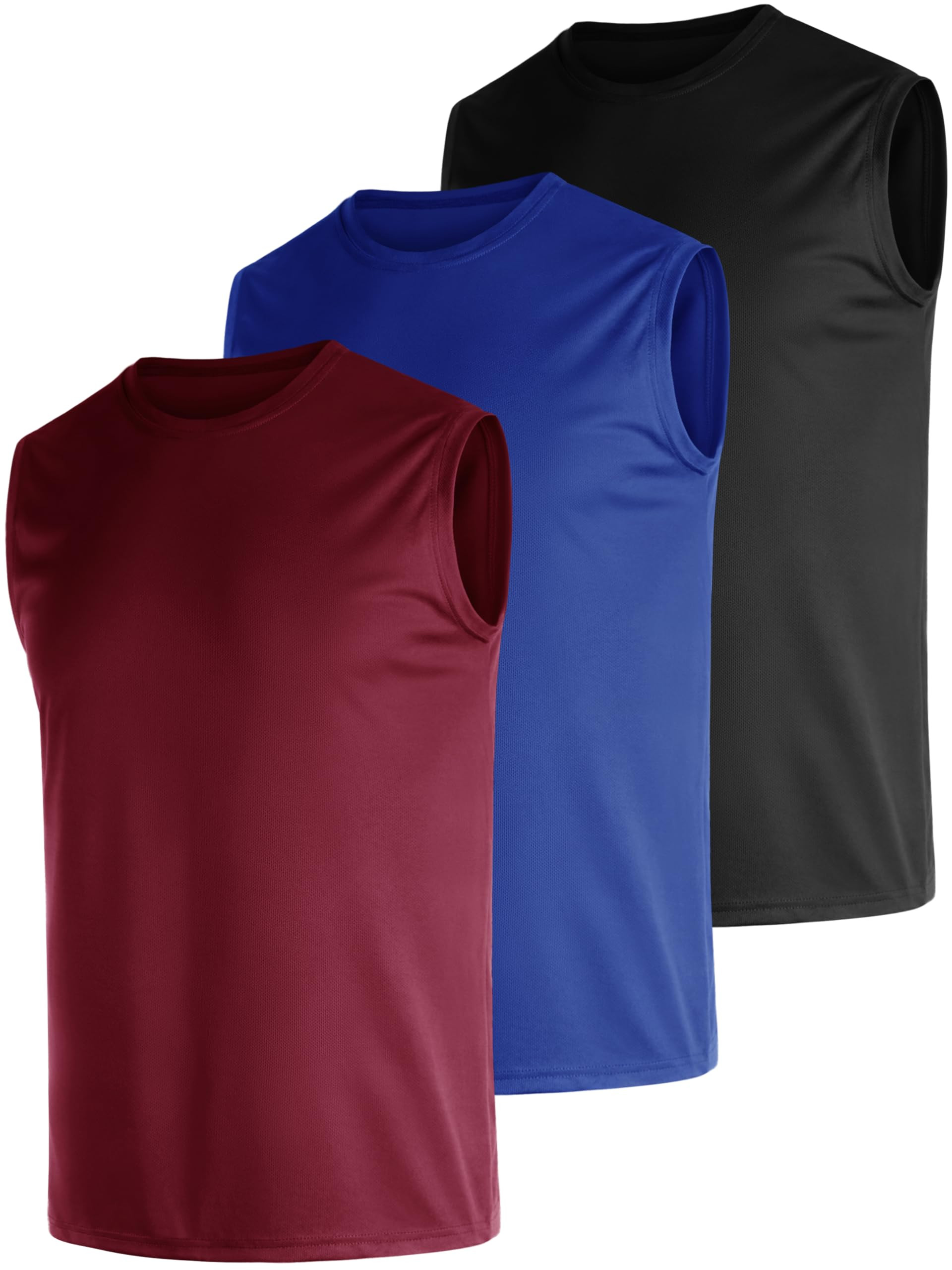 Men's 3 Pack Dry Fit Gym Tops - Black/Blue/Red M-image-9f0c7191-6ce9-41d3-b044-1cb27519507d-4304