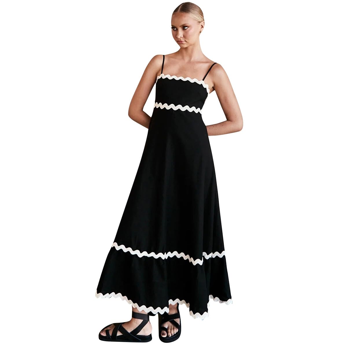 Boho Summer Dress Flowy A-Line - Black S-image-c4eeb179-4aa7-49de-a4b5-02d17a15cba7-127393