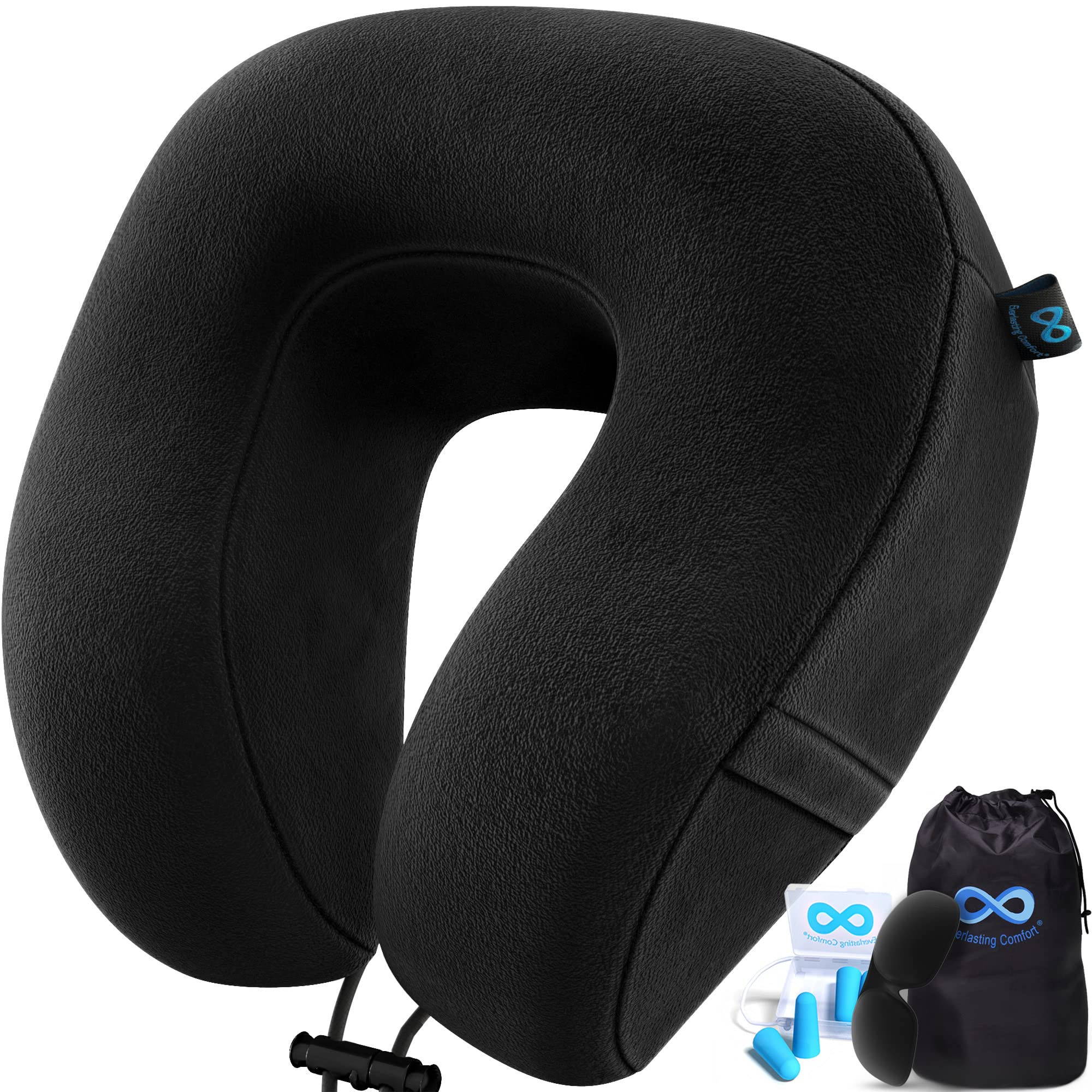 Memory Foam Travel Pillow - Black Standard-image-3ddbefd3-e927-4040-bb43-8fe3e9df413d-2394