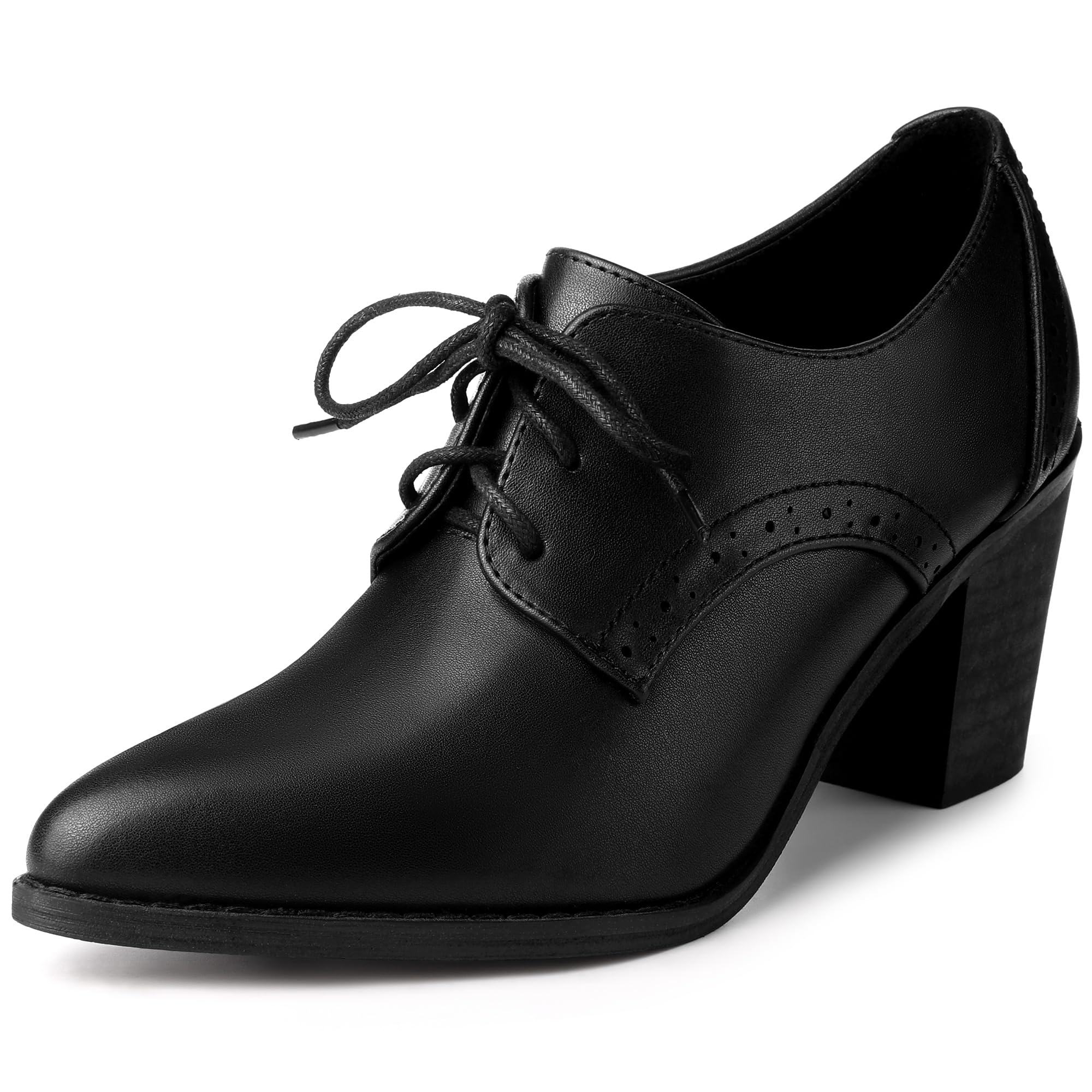 Women's Oxford Block Heel Boots - Black UK 5-image-84343b04-dbd9-423a-9db7-9b09258a2419-266077