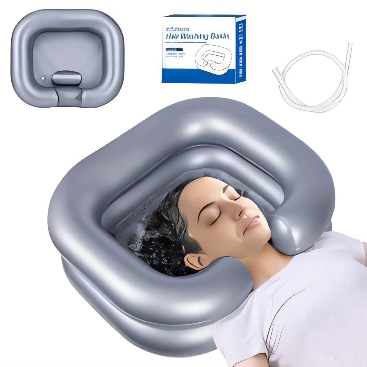 Inflatable Hair Washing Basin Portable - Silver 61x52x21cm-image-f9d278db-52a3-49e8-bf6c-d10a486e8bba-102049