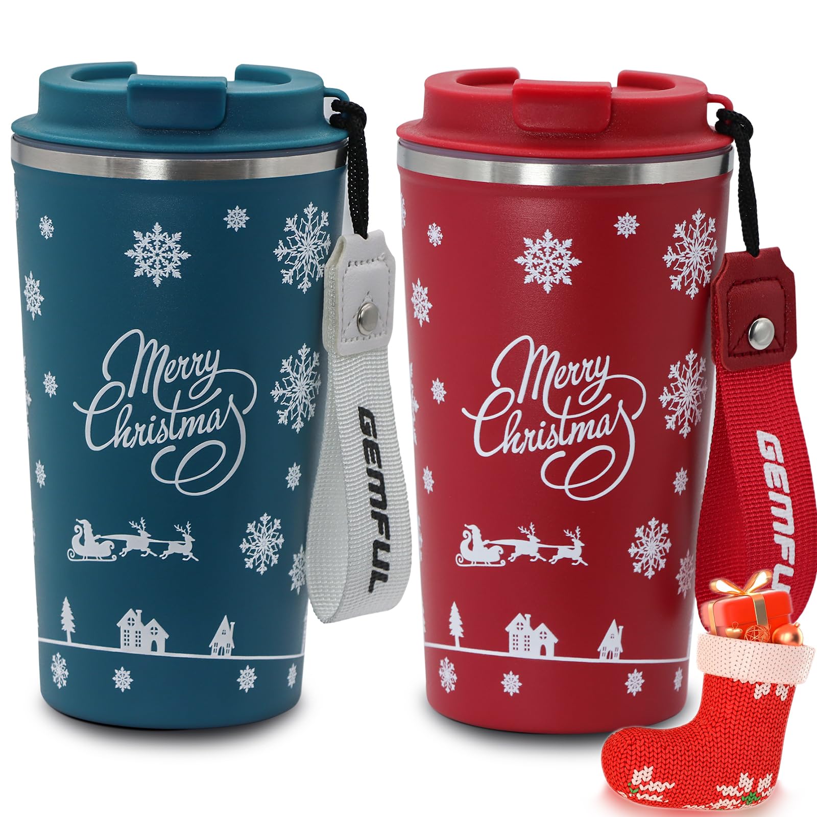 Insulated Coffee Mugs 2 Pack – Blue & Red 510ml Insulated Coffee Mugs 2 Pack – Blue & Red 510ml
