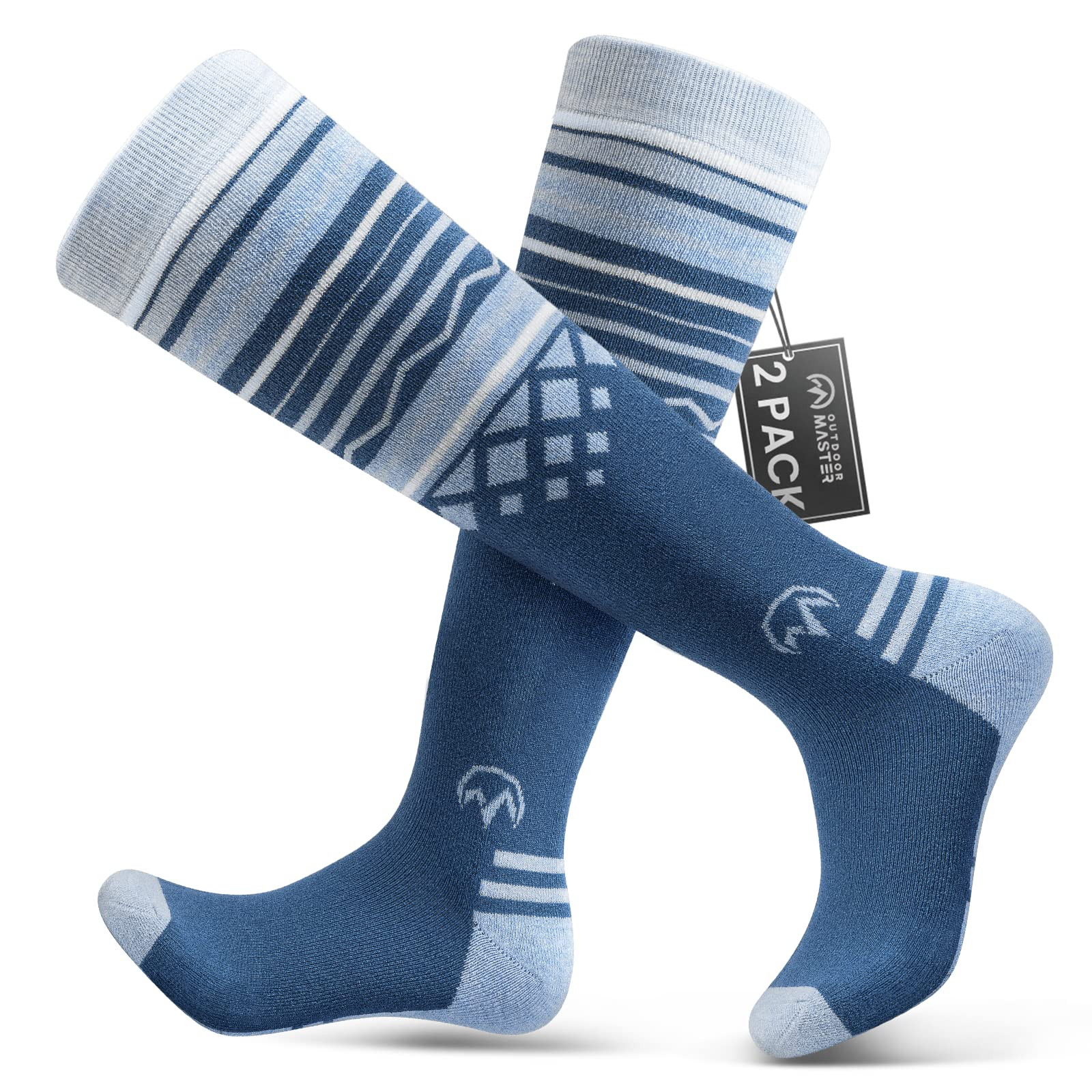 Merino Wool Ski Socks Unisex Thermal - A-Gray+Black+Blue M-image-193744a7-d363-4d2a-a16d-9e9f7b207aba-268436