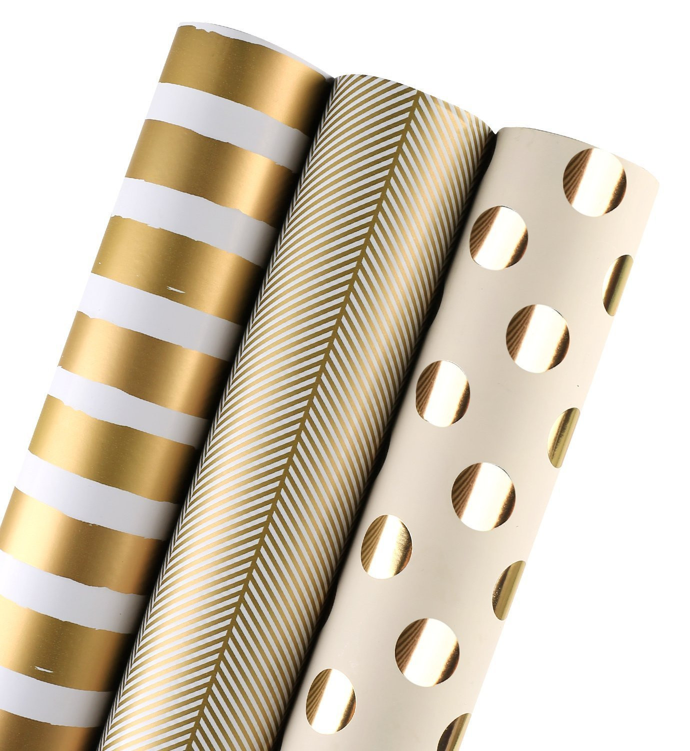 Wrapping Paper Roll Gift Wrap - Gold 3 Roll-image-5637878a-96f6-40d9-ad4d-23da86886ed4-135674