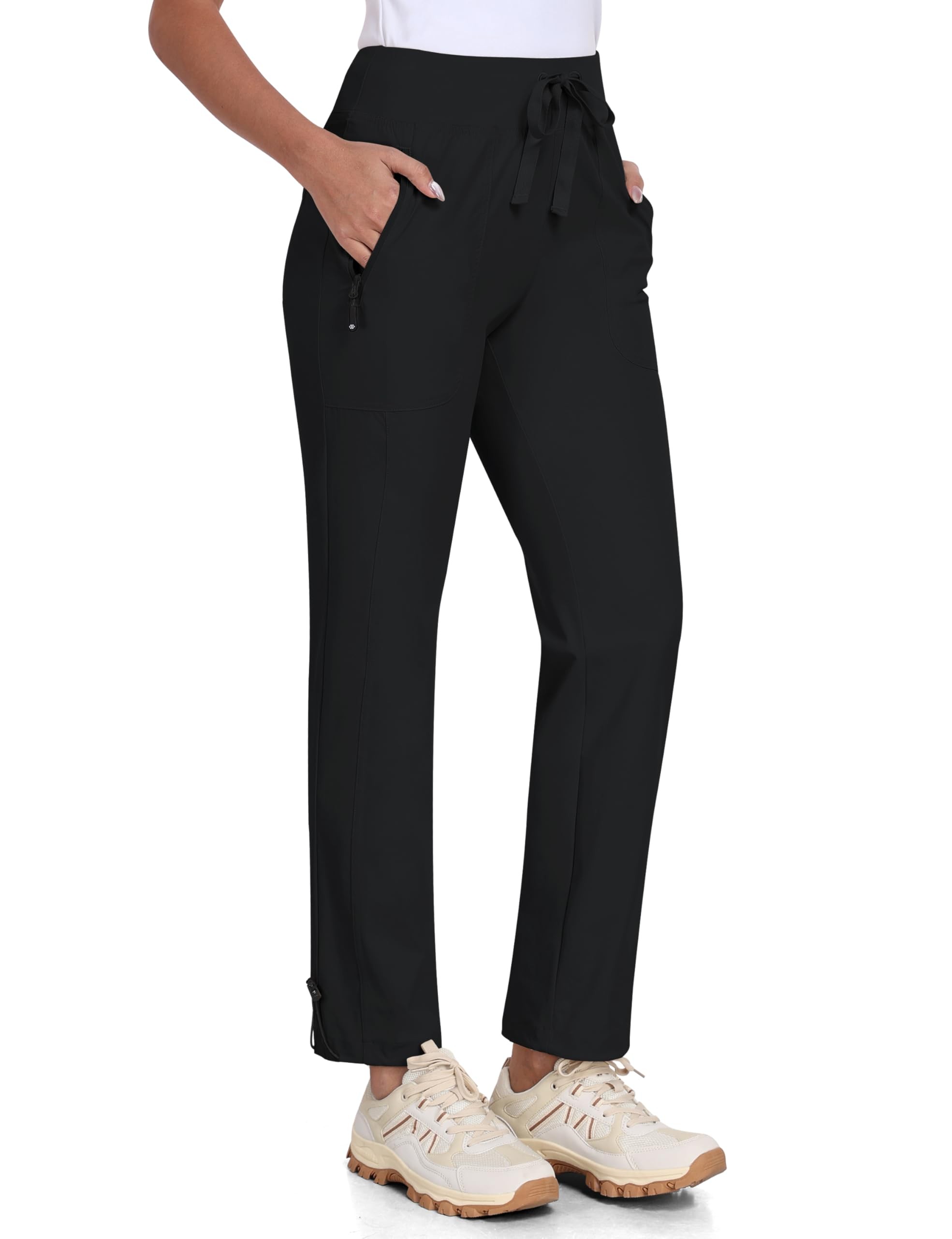 Women's Waterproof Hiking Trousers - Black XXL