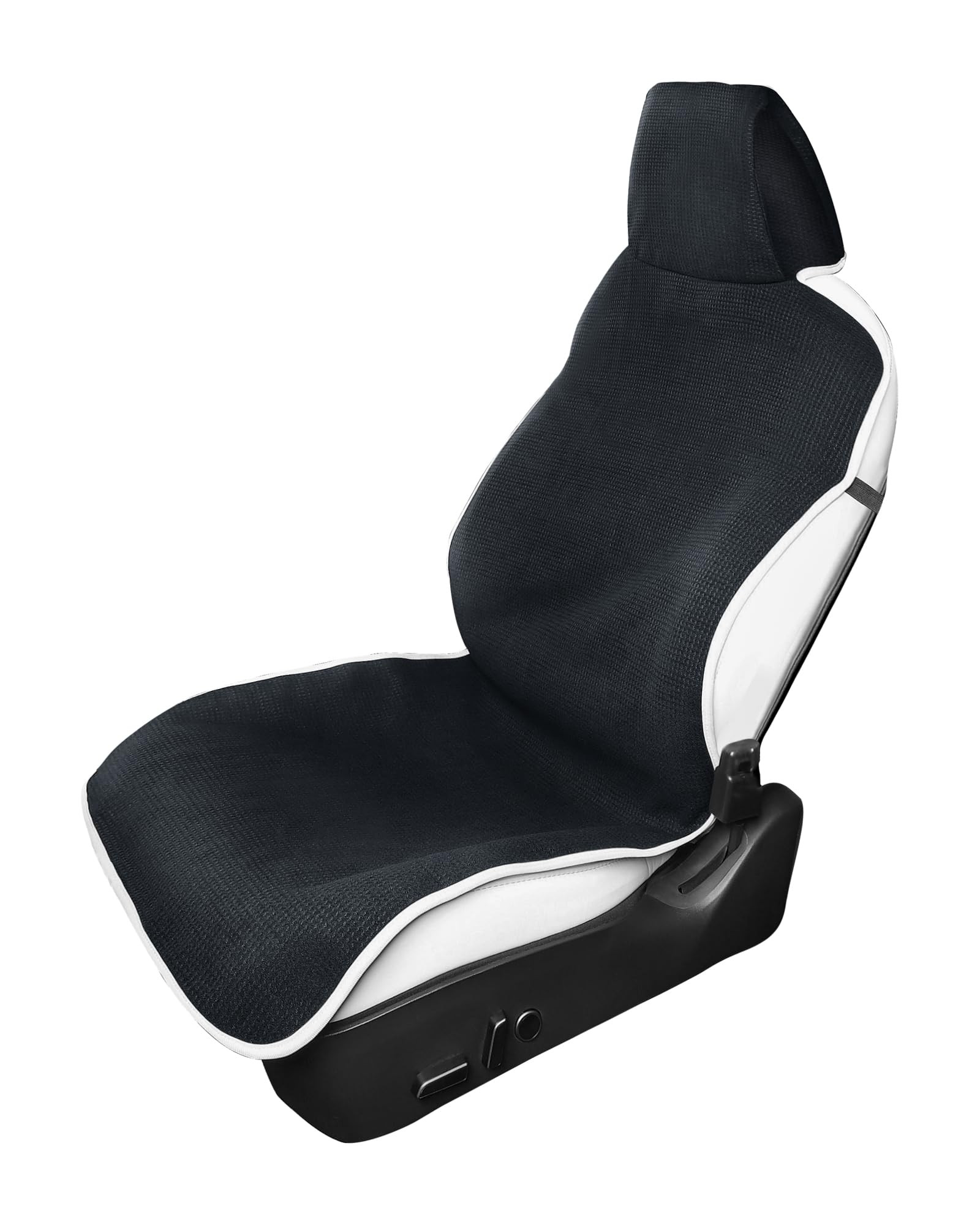 thumbnail image 2 of Black PU Leather Car Seat Covers – Full Wrapped Front & Rear Set (3 Pieces) – 4-Door Sedans – US Stock 2 of 4