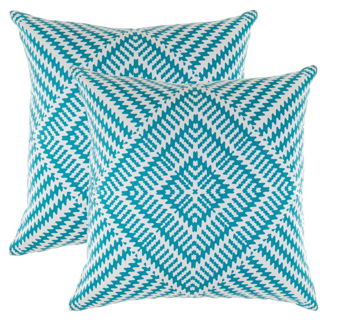 Cotton Cushion Covers Set of 2 - Turquoise 60x60 cm-image-5906d389-a75d-44f2-895c-97625630dcdb-126135