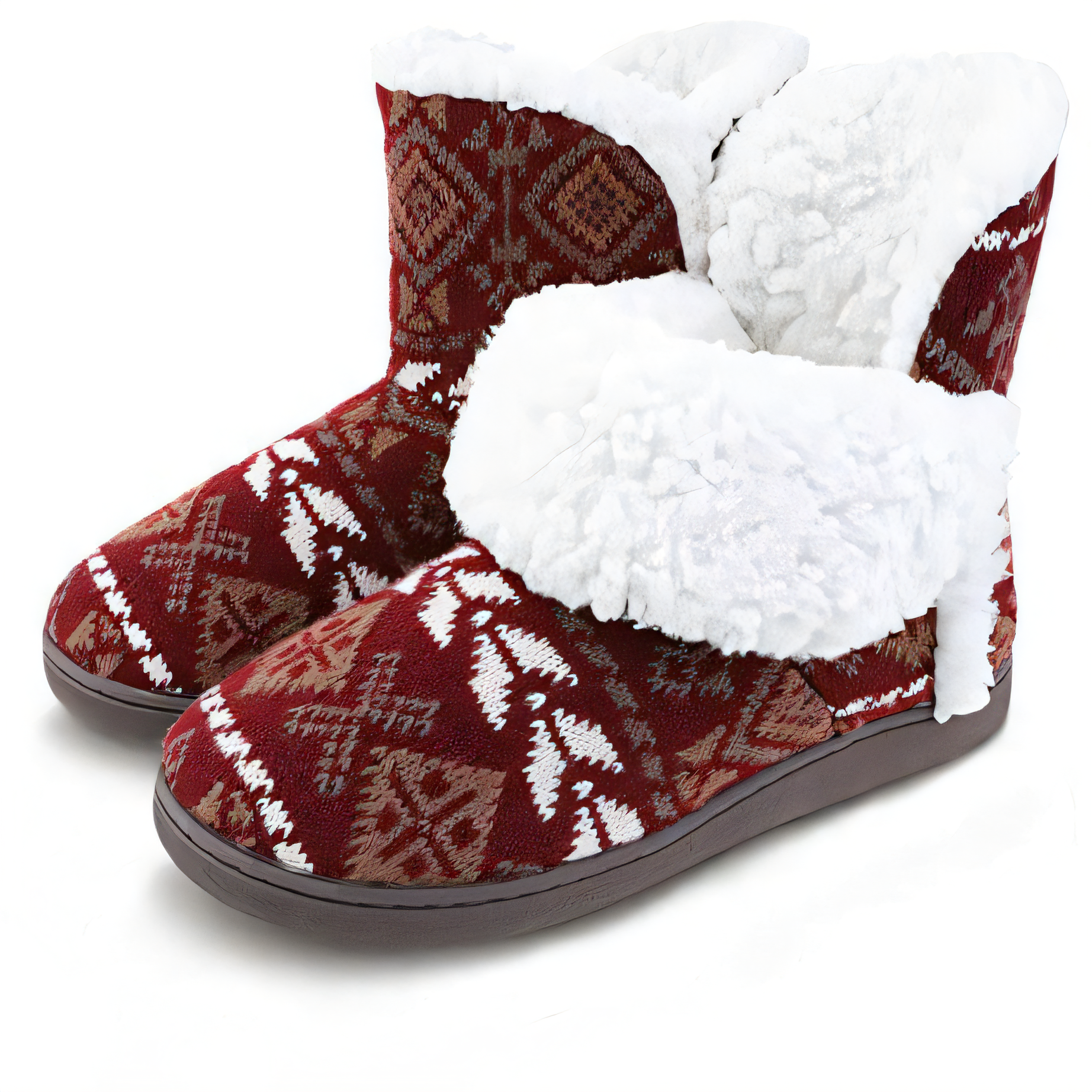 Women's Warm Slipper Booties - Red UK 9/10-image-adc8b399-442c-4a5f-85be-0cfb54195c85-144649