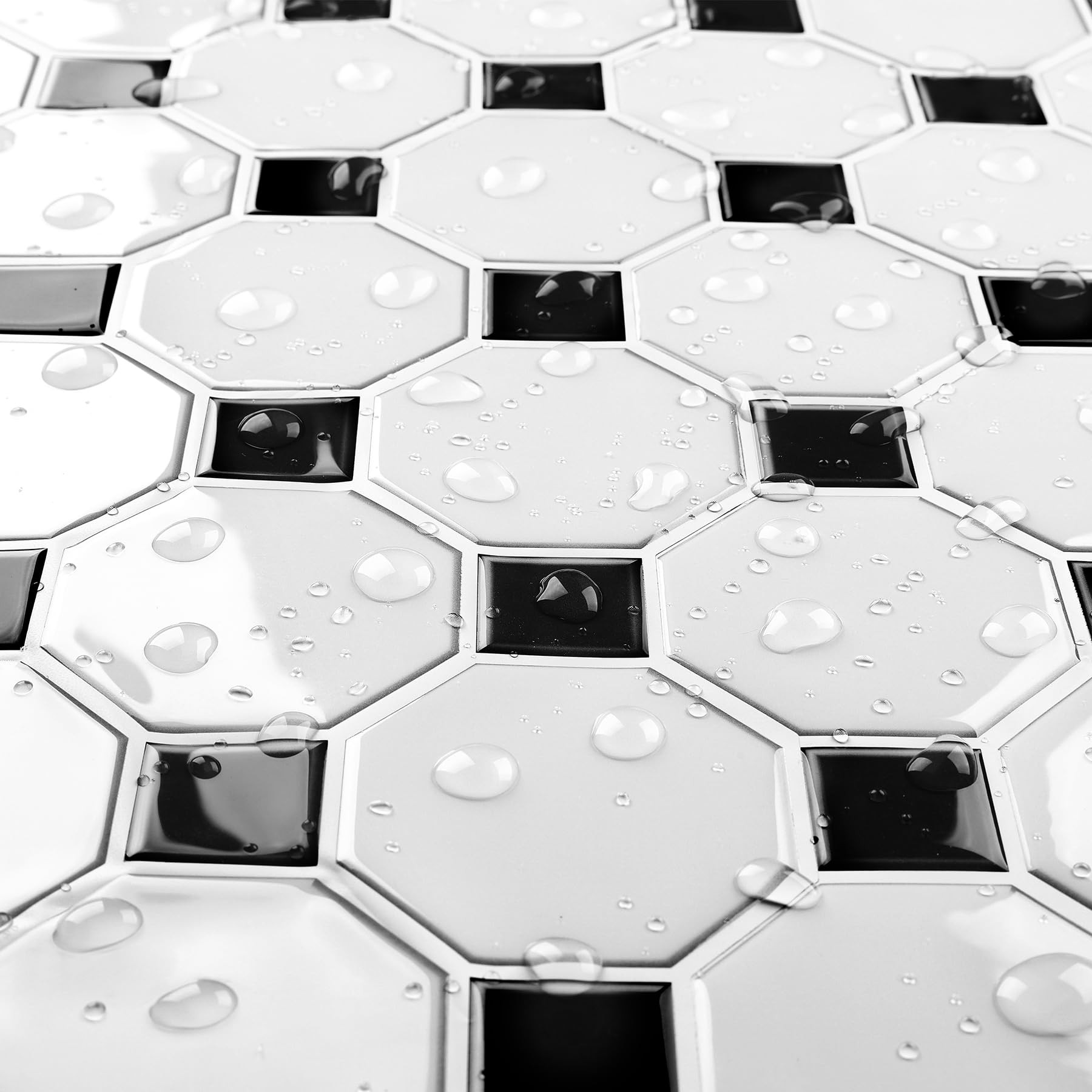 3D Hexagon Stick On Wall Tiles - White and Black 32 Tiles-image-9df7e53c-f974-48c4-9fdf-c980f08c3aa2-264849