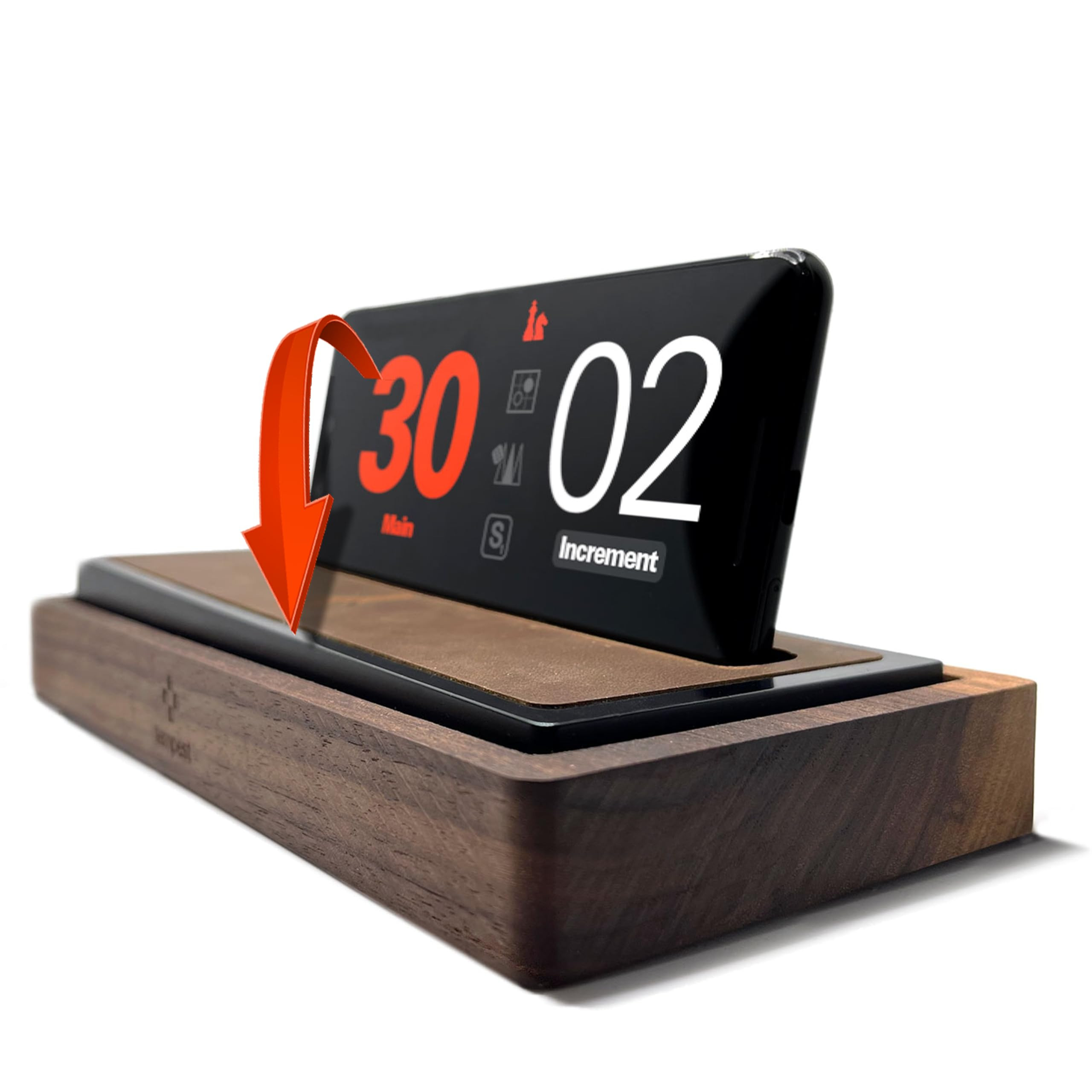 Tempest Deluxe Chess Clock Dock - Black Brown 8.5 Inch-image-a03ede58-3758-415d-b4f0-ce23d5715499-1322