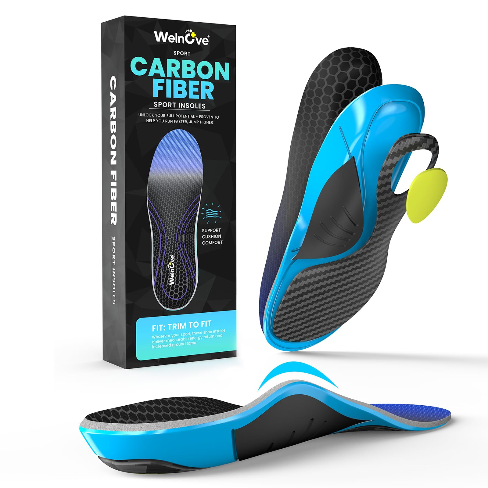 Carbon Fibre Sport Insoles - Blue S