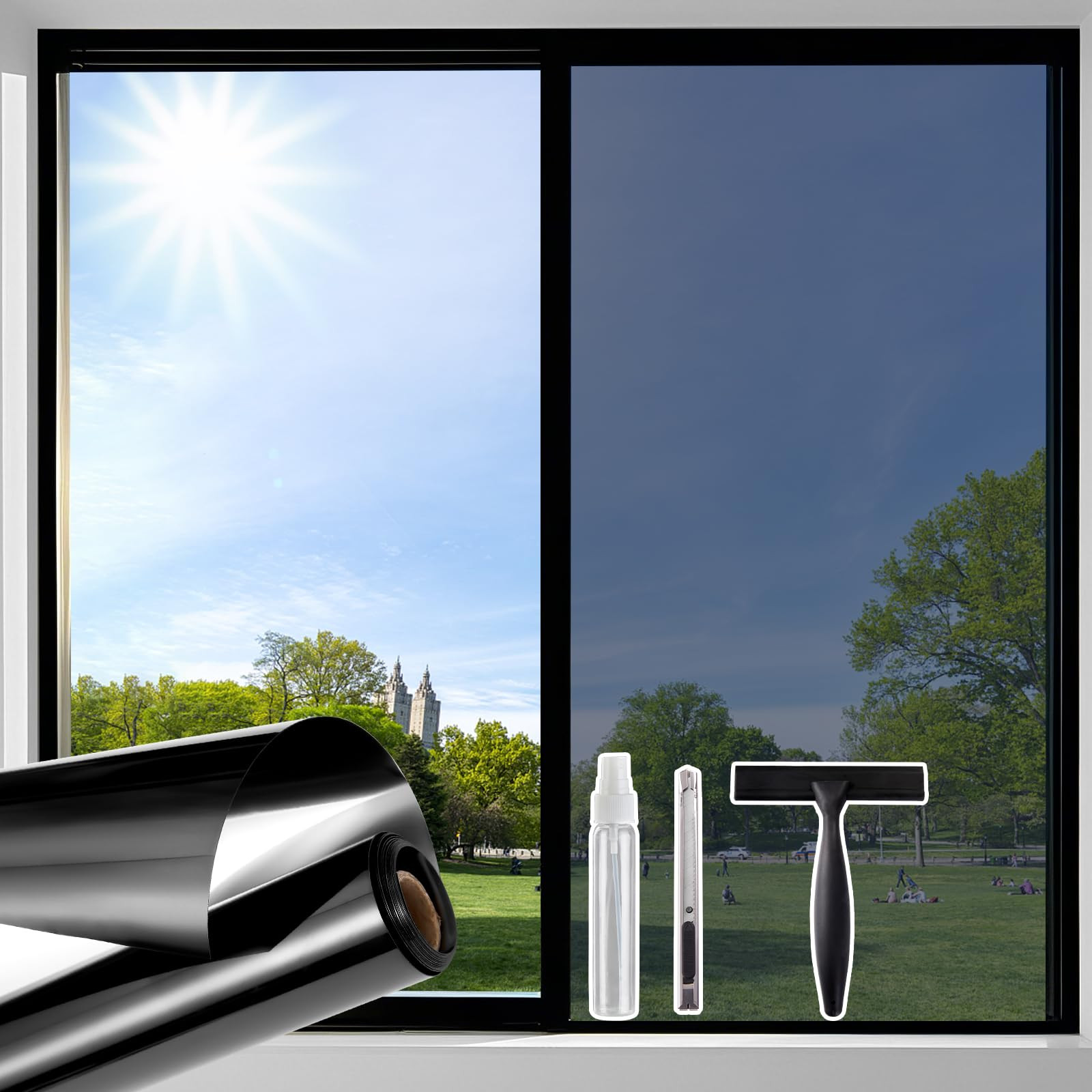 One Way Privacy Window Film - Black-Silver 60x200cm-image-b8ea4d80-e93a-45d4-9b8f-09f495882e5e-130382