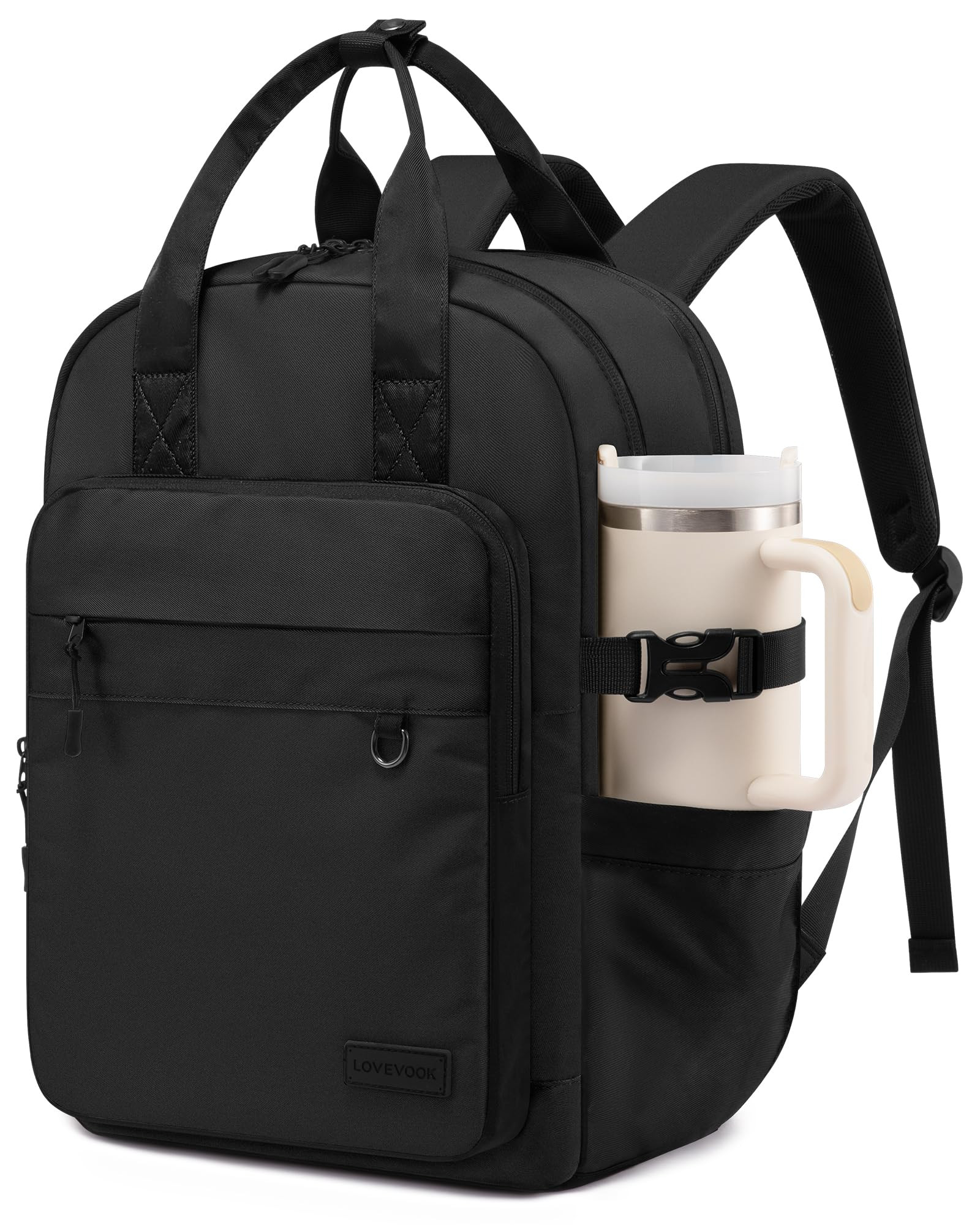 Women's Laptop Backpack Waterproof - Black 17"-image-c21e4ea2-5afc-48e9-ba04-cb5e4d304271-268350