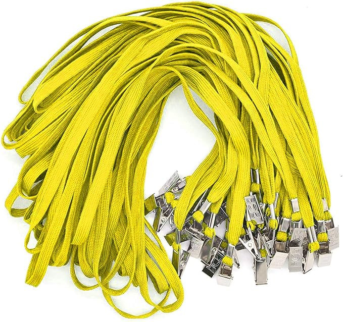 Bulk Badge Lanyards with Clips - Yellow 100 Pack-image-7f0a508b-a755-452e-ba86-93b21ca647d3-109965
