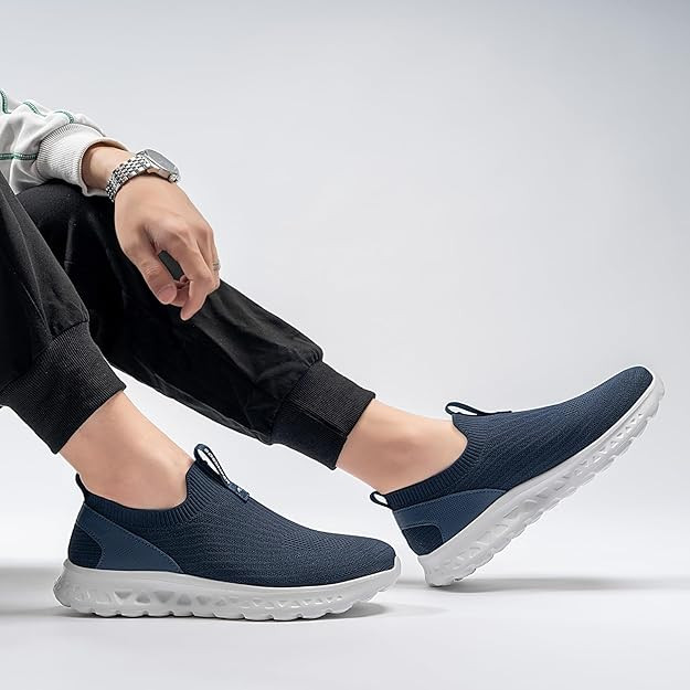 Men's Slip-On Mesh Trainers - Dark Blue UK 6.5-image-8a1daf16-442c-43e4-96b6-816838cf12c3-107738