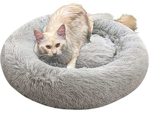 Calming Donut Dog Bed Faux Fur - Silver XL-image-d0cfda96-7c45-480f-9c4c-c082e1345097-2435