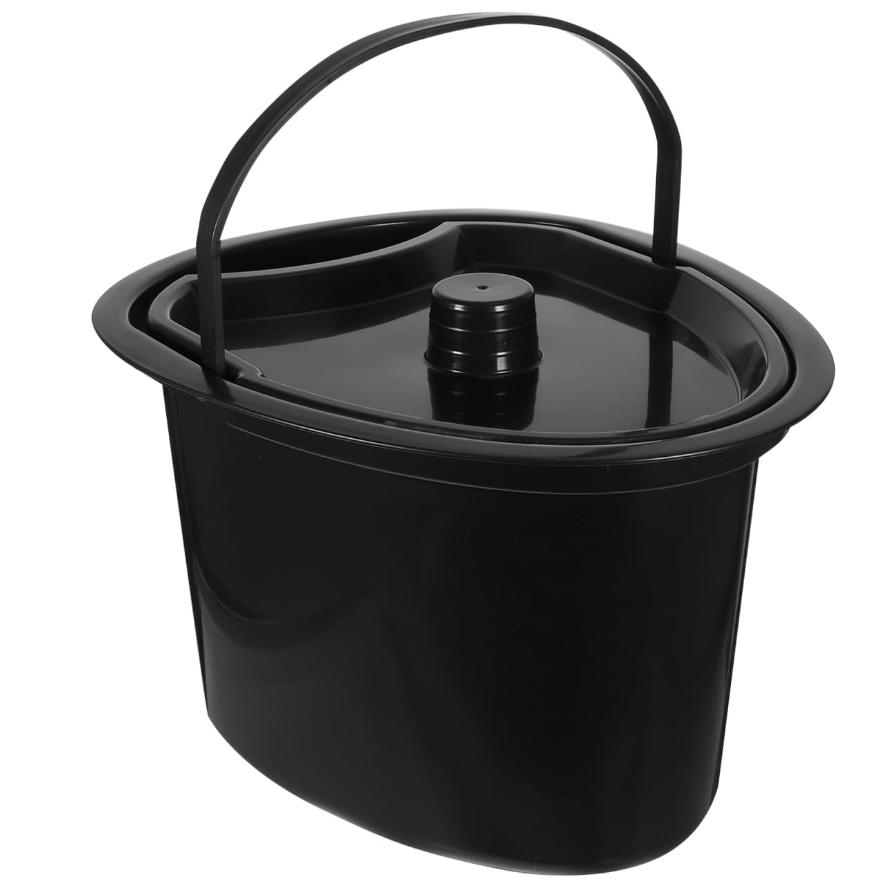 Chamber Pot with Lid - Black 26X24CM-image-de714109-5ca1-4b90-bad5-4245fbc362a1-4237