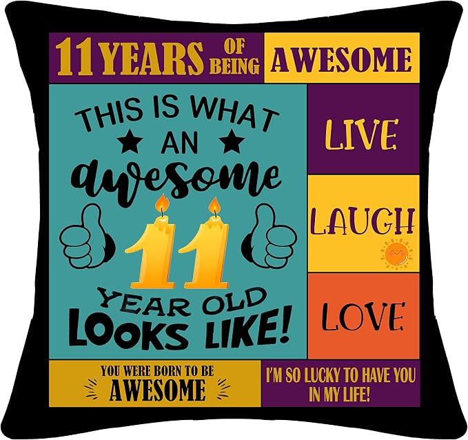 Inspirational 11th Birthday Cushion Cover for Girls & Boys-image-7af8ea12-9df0-43c8-bfc5-59a06199ed2f-68841