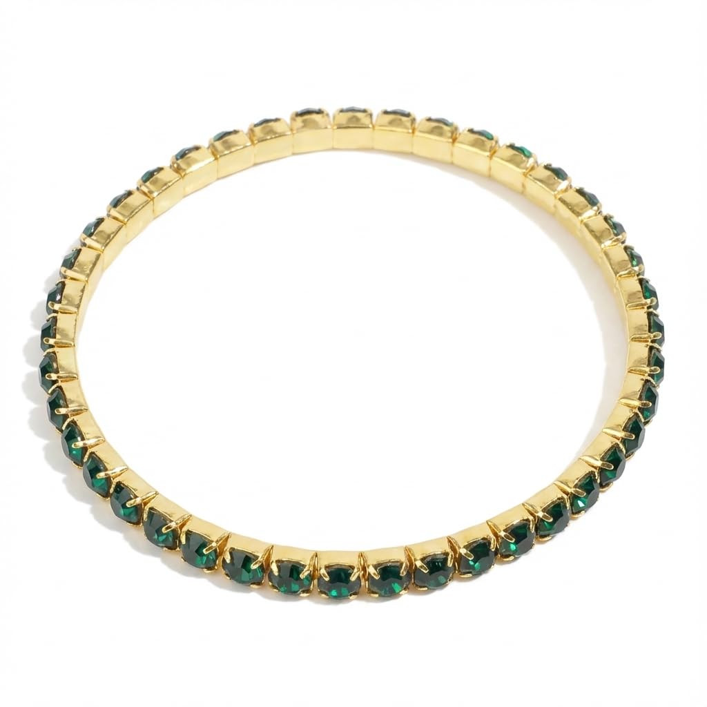 Gold-Tone Tennis Bracelet - Green One Size-image-2a56c2da-3c95-4181-9d55-7ee05660e16b-138136