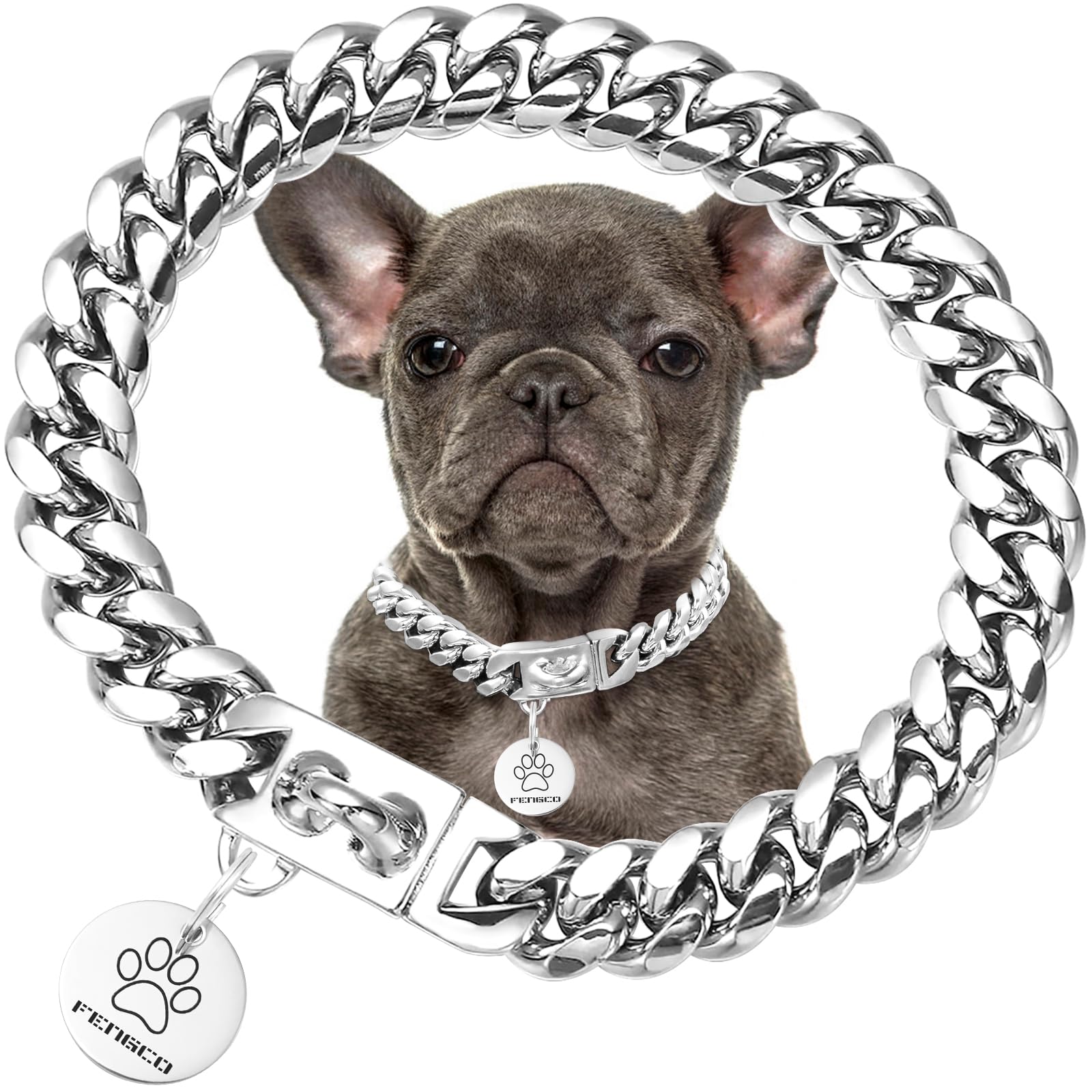 Dog Chain Collar with Tag - Silver 26inch-image-f4e75e9f-2d78-44dd-a07e-56df390eed12-125620