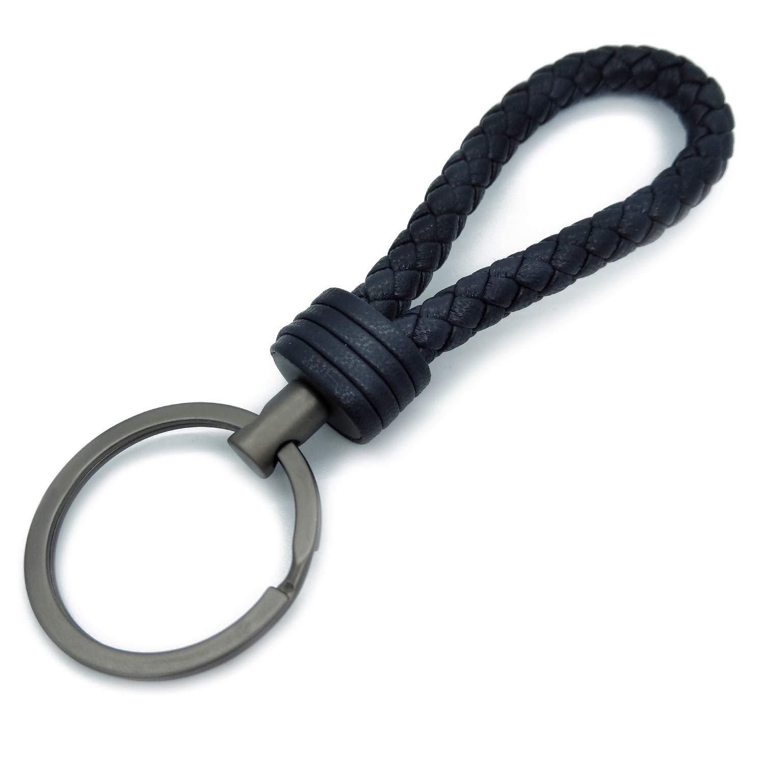 Leather Braided Keychain - Dark Blue L-image-a46d4c78-084d-4050-975b-11889eab6ba4-127131