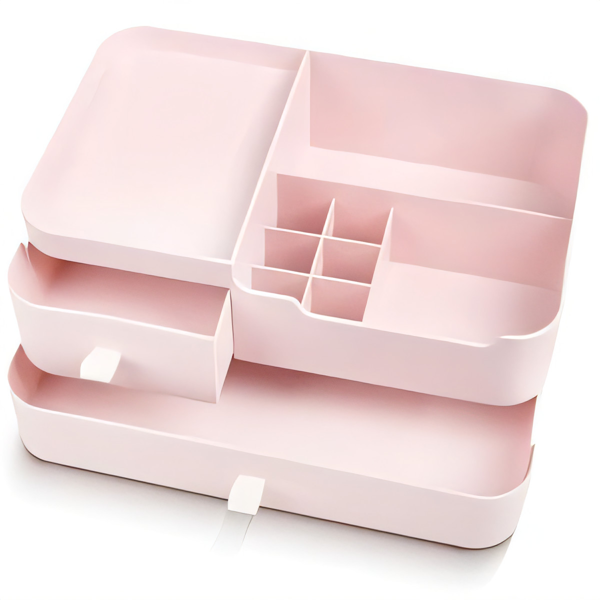 Makeup Storage Box with Drawers - Pink 2 Layer-image-4db75821-a1e0-49e5-87cc-2483e373db66-101074