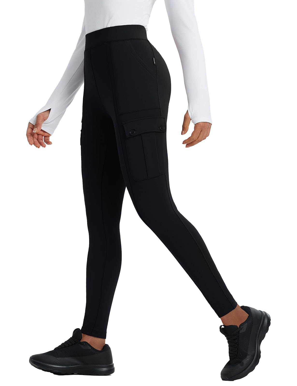 Women's Thermal Fleece Leggings - Black L-image-ac1233a0-6d92-42be-811f-f894577b1693-135547
