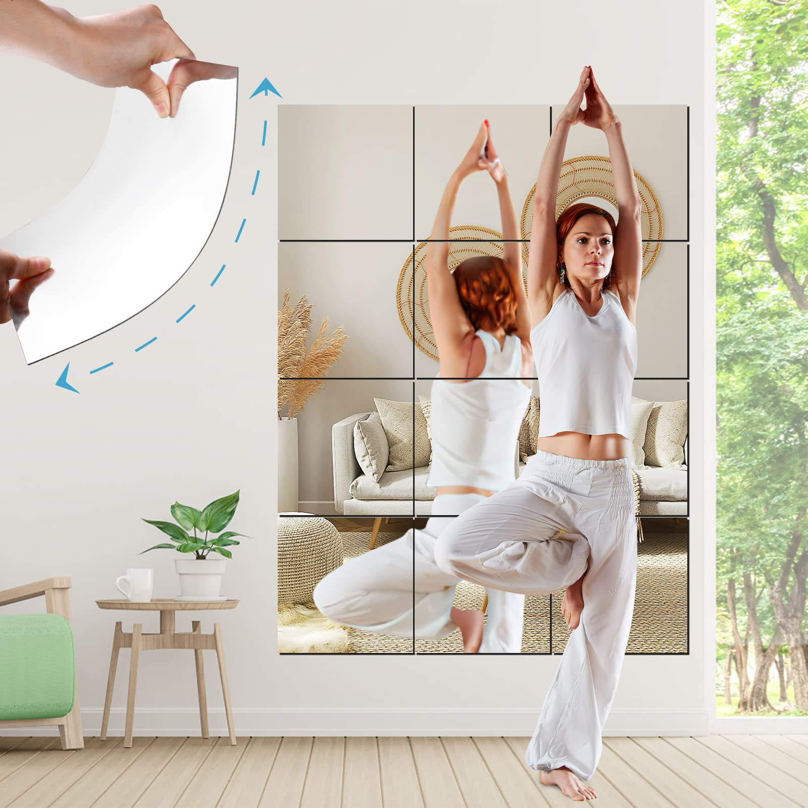 Acrylic Mirror Stickers 12 Pcs - Transparent 30 x 30 cm-image-68fc75f2-945d-4efb-b8ae-837947630dee-1856