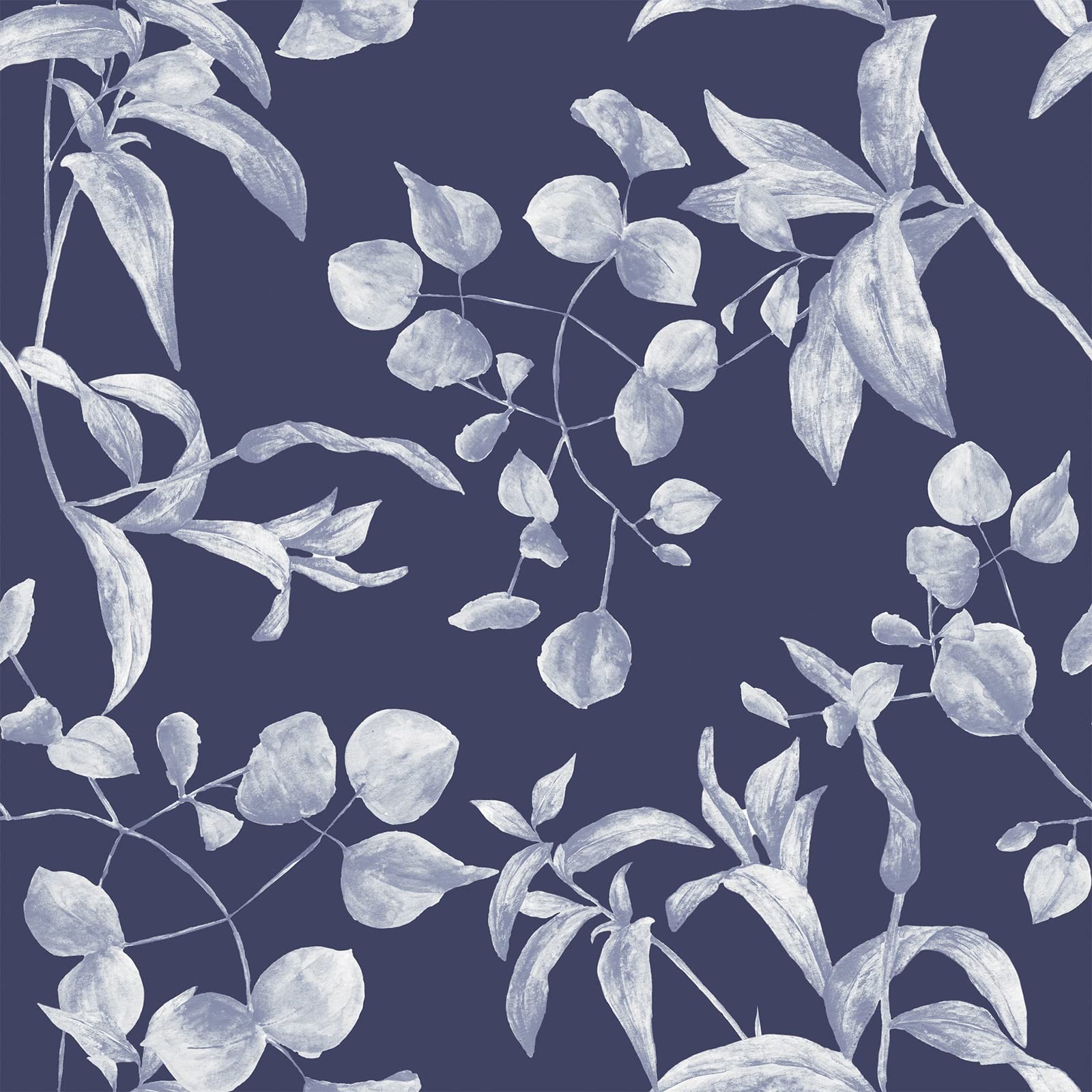 Floral Tropical Leaf Contact Wallpaper - Blue 44.5 x 300 cm