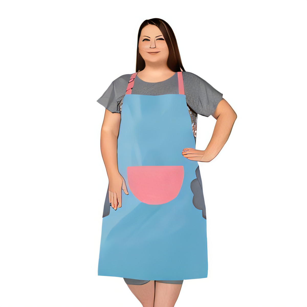 Plus Size Waterproof Apron - Light Blue XL-4XL-image-3fd97d7d-5253-4e0c-8c3b-5d786789f859-91292