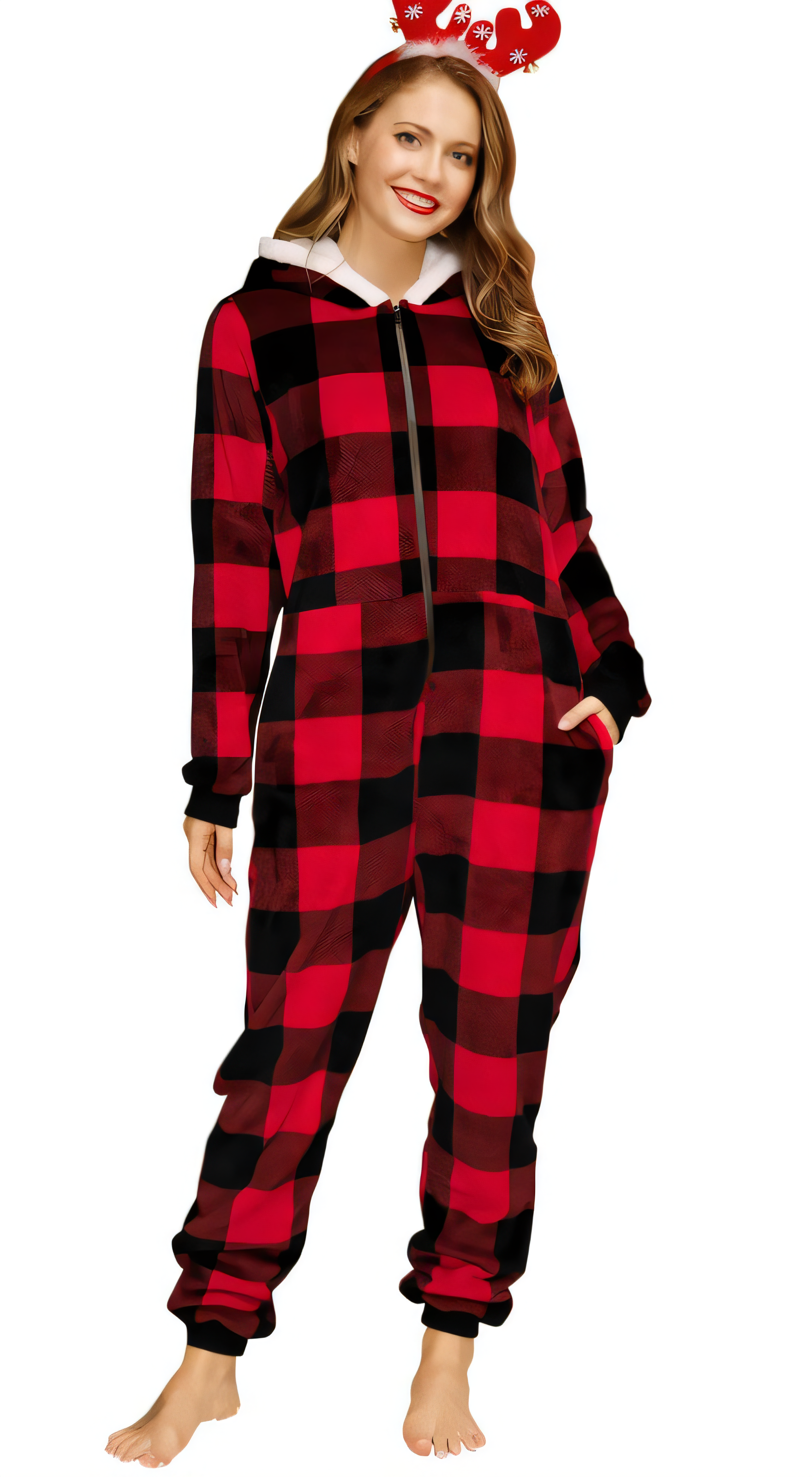 Women's Christmas Fleece Pyjamas - Red XL-image-f9aeeaab-d5c0-451a-a4d9-575b93476826-116853