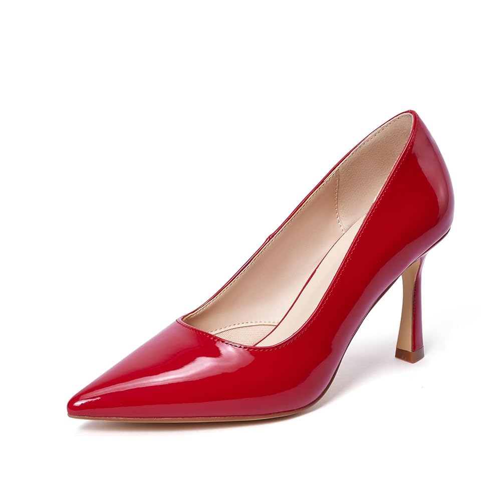 Women's Classic High Heel Pumps - Red PU UK 6.5-image-e459c4cb-1346-4488-a719-6eaa4c862f54-127076