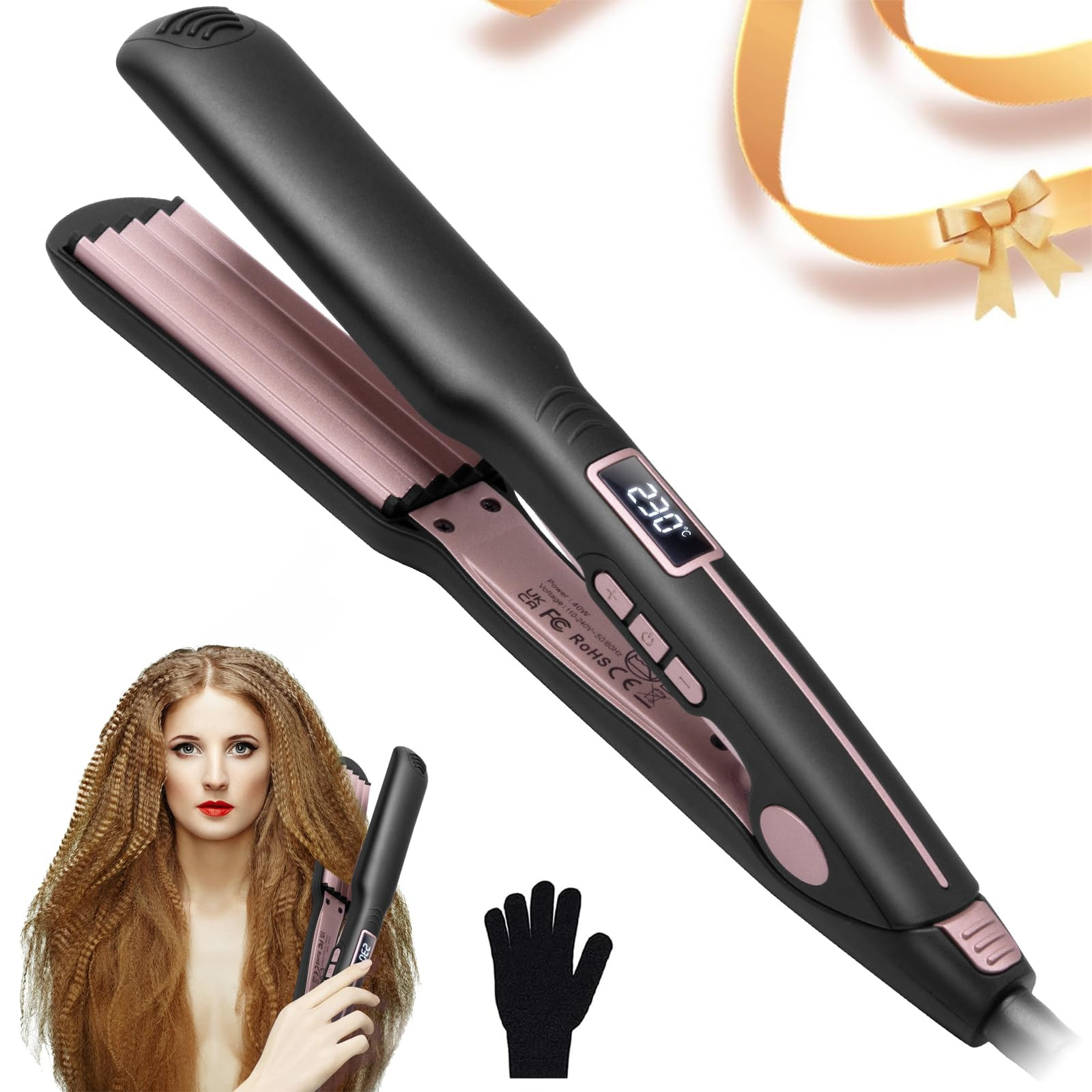 Hair Crimper Adjustable LCD - Black Pink-image-aed54963-ee4c-4960-93e9-7d214b2919e5-169587
