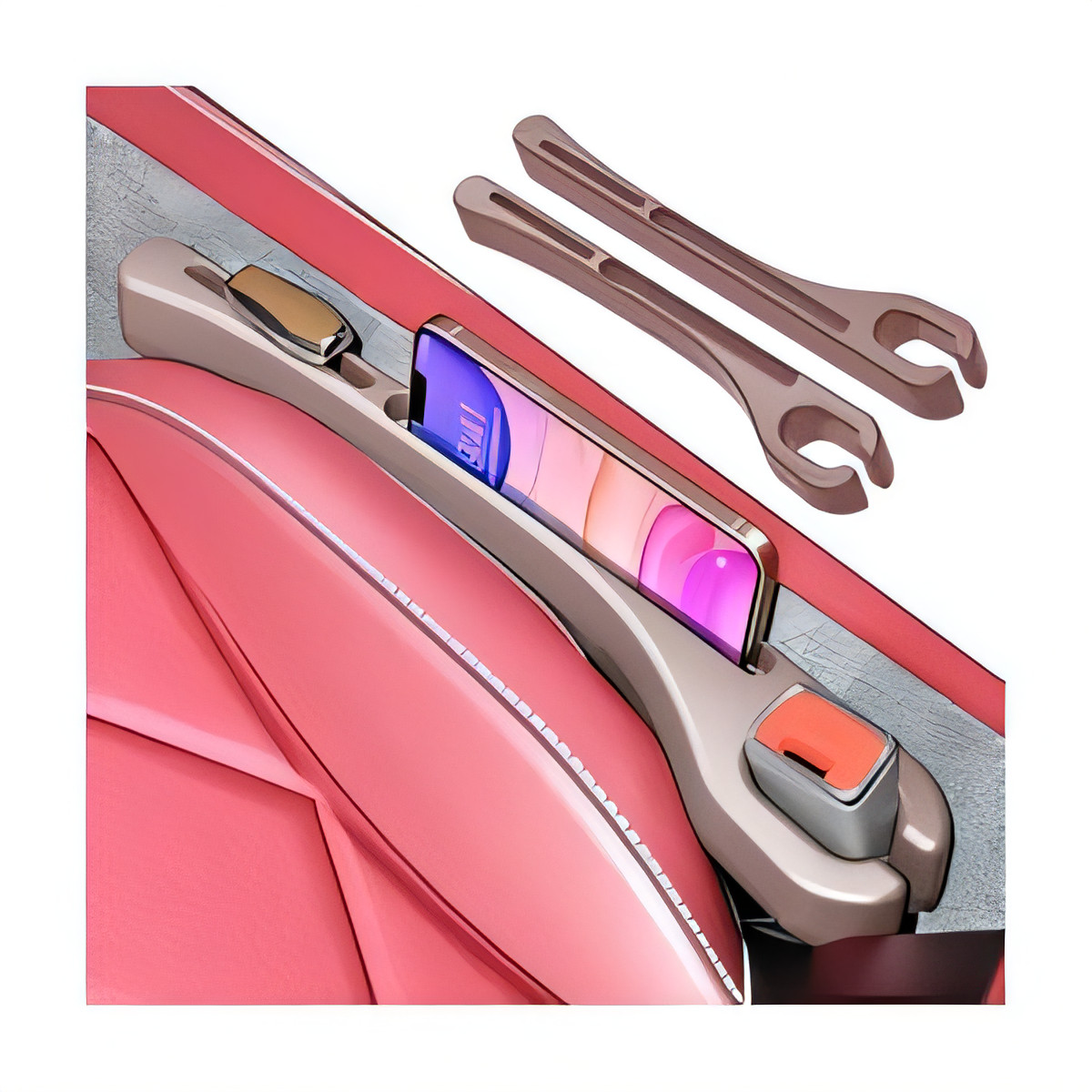 Car Seat Gap Filler 2 Pieces - Brown 44.5x7.3cm-image-8e593a2f-63cf-479b-aab1-f831cfc4e7fb-96907