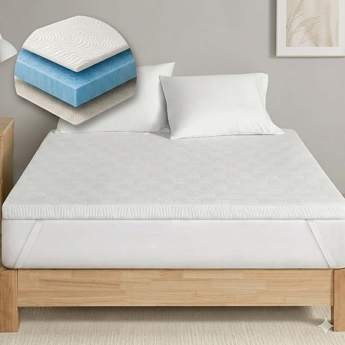Memory Foam Mattress Topper - White King-image-af3bcfb3-66ca-4a13-809e-4e57cd0edc5b-4028
