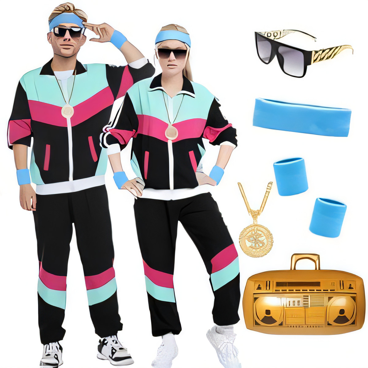 Unisex 80s Fancy Dress Costume Set - Black L-image-94923392-78d3-4bf0-bcd6-e9fa6f279d77-116337
