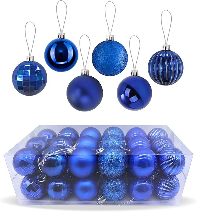 36-Pack Christmas Tree Baubles, Shatterproof Blue Decorations, Shiny-image-19eacf69-0c16-4fff-b5c0-73219d70e683-68759