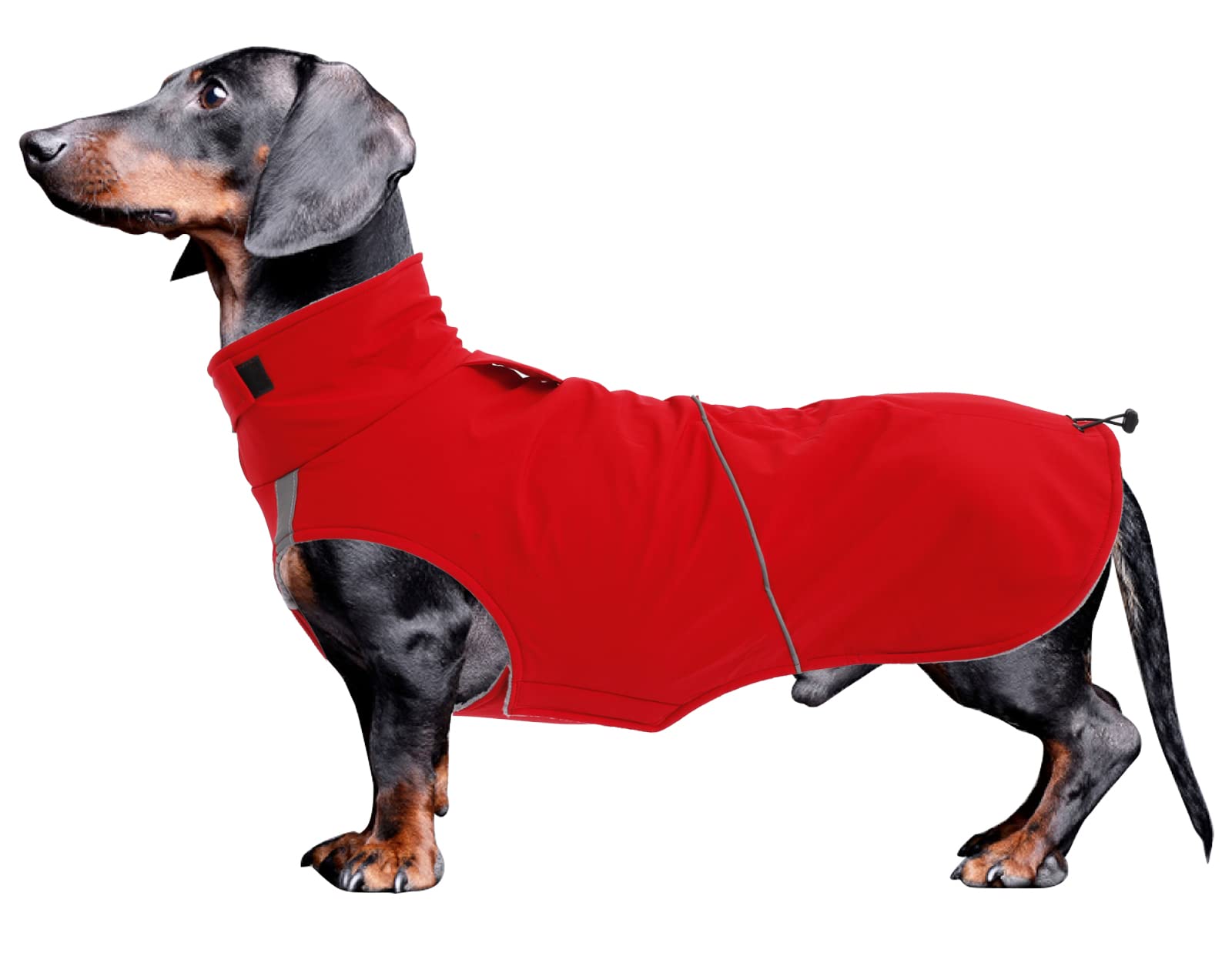 Dachshund Dog Coat Fleece Winter Jacket - Red Medium-image-291a2354-46e6-4cde-9451-d13a55de3d47-126054