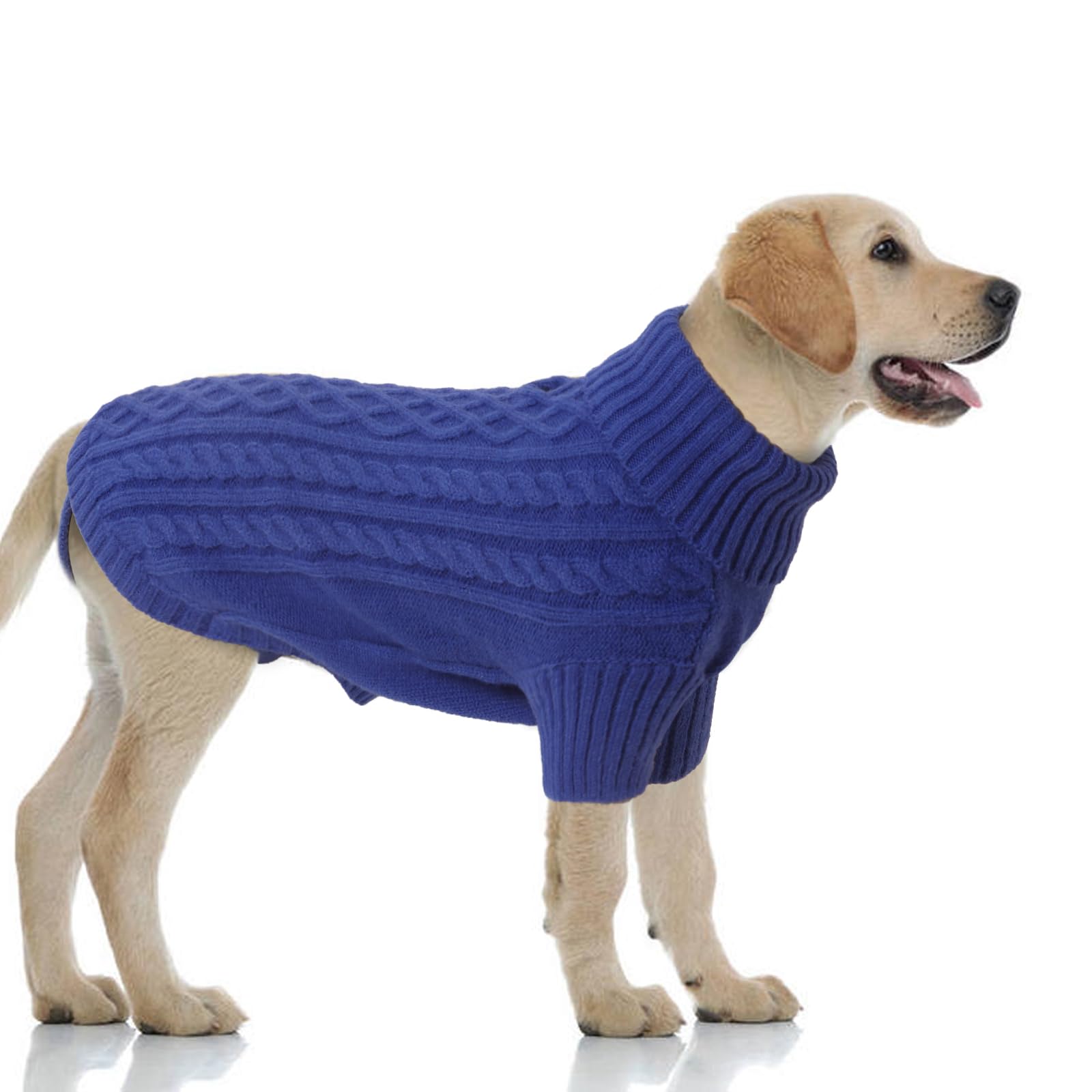 Extra Large Dog Jumper Turtleneck Knitted Sweater With Leash Hole Winter