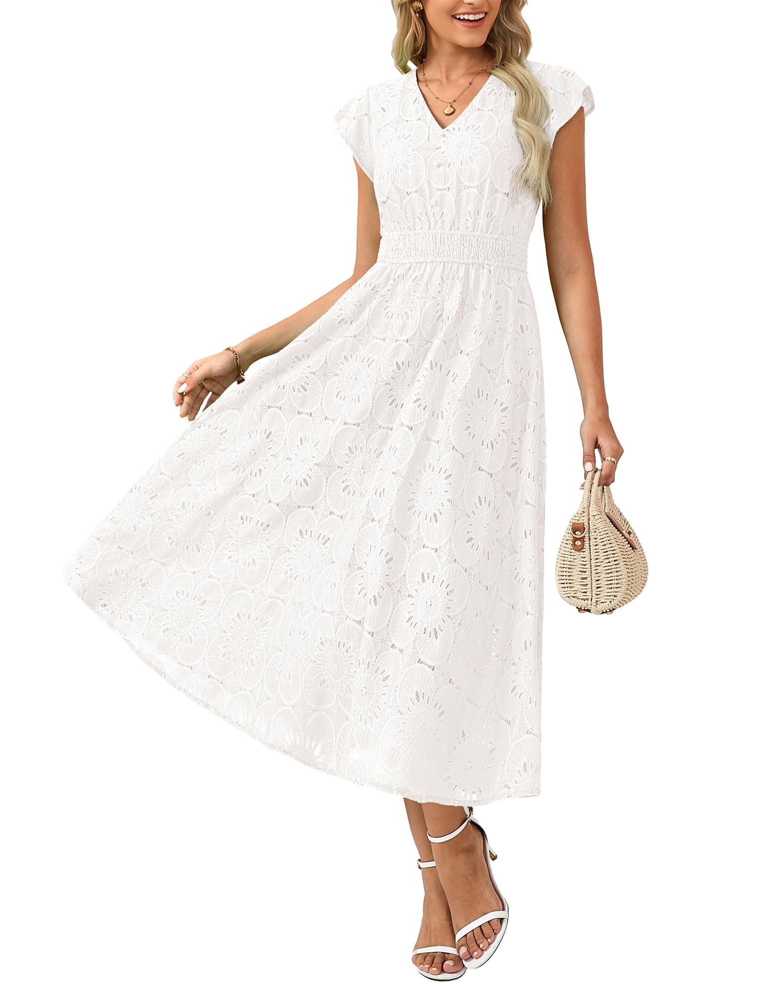 Women's Floral Maxi Dress V-Neck - Pink XL