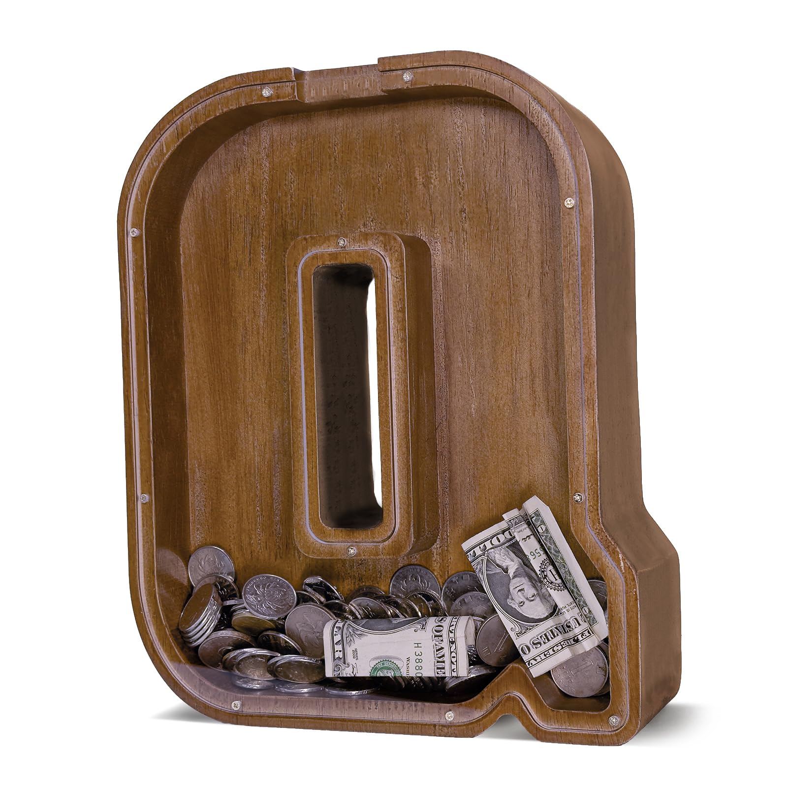 Wooden Letter Piggy Bank - Q 12"-image-08657c63-69c8-4d4c-8908-ab245f53e757-125566