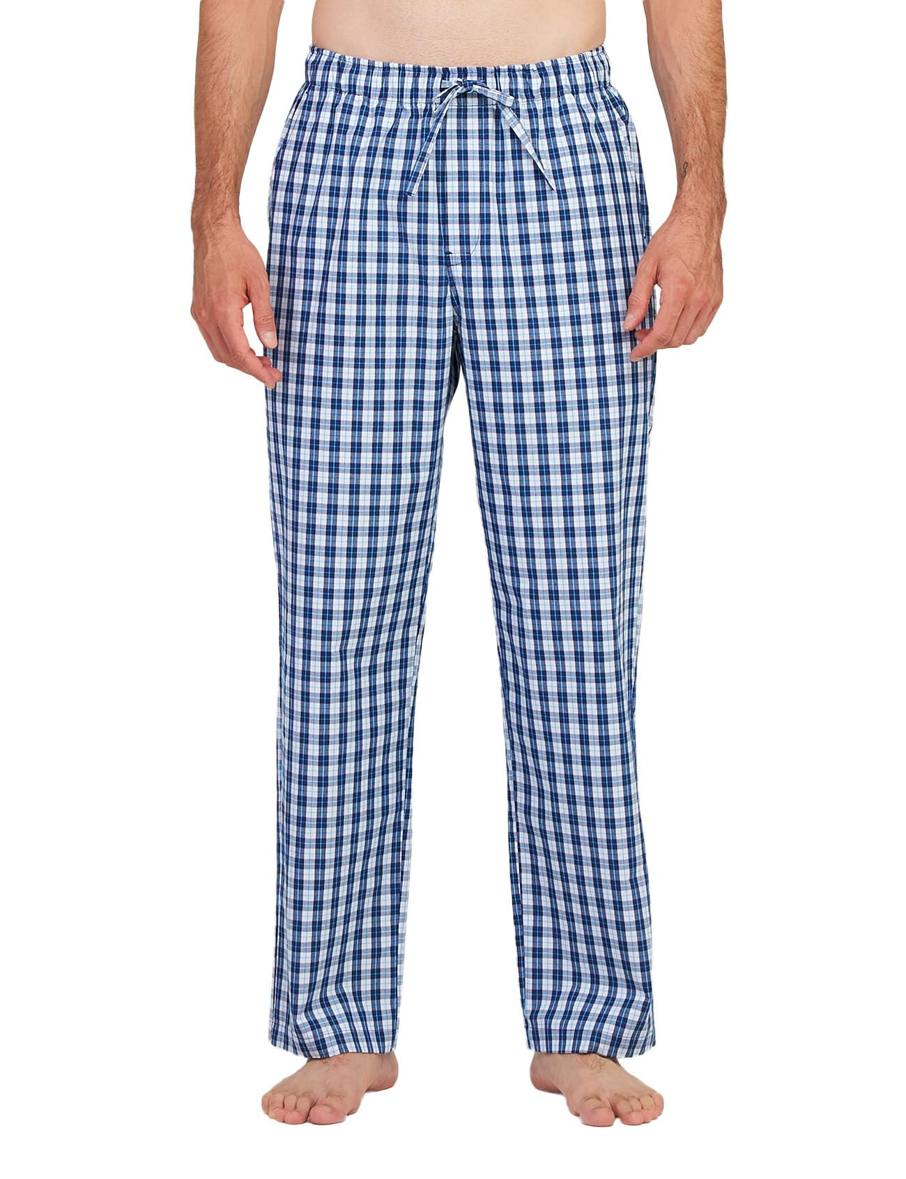 Men's Cotton Pyjama Pants - Blue + White Plaid S-image-c9fe9316-aa63-40d5-905d-e78f40980062-137556